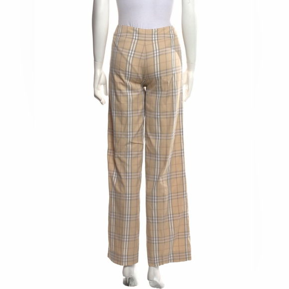 BURBERRY CHECK PLAID WIDE LEG PANTS - Picture 3 of 9